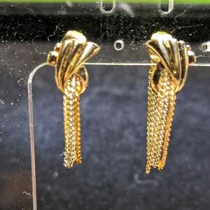 AVON Vintage Tri-color Chain Pierced Earrings, NWT NOS